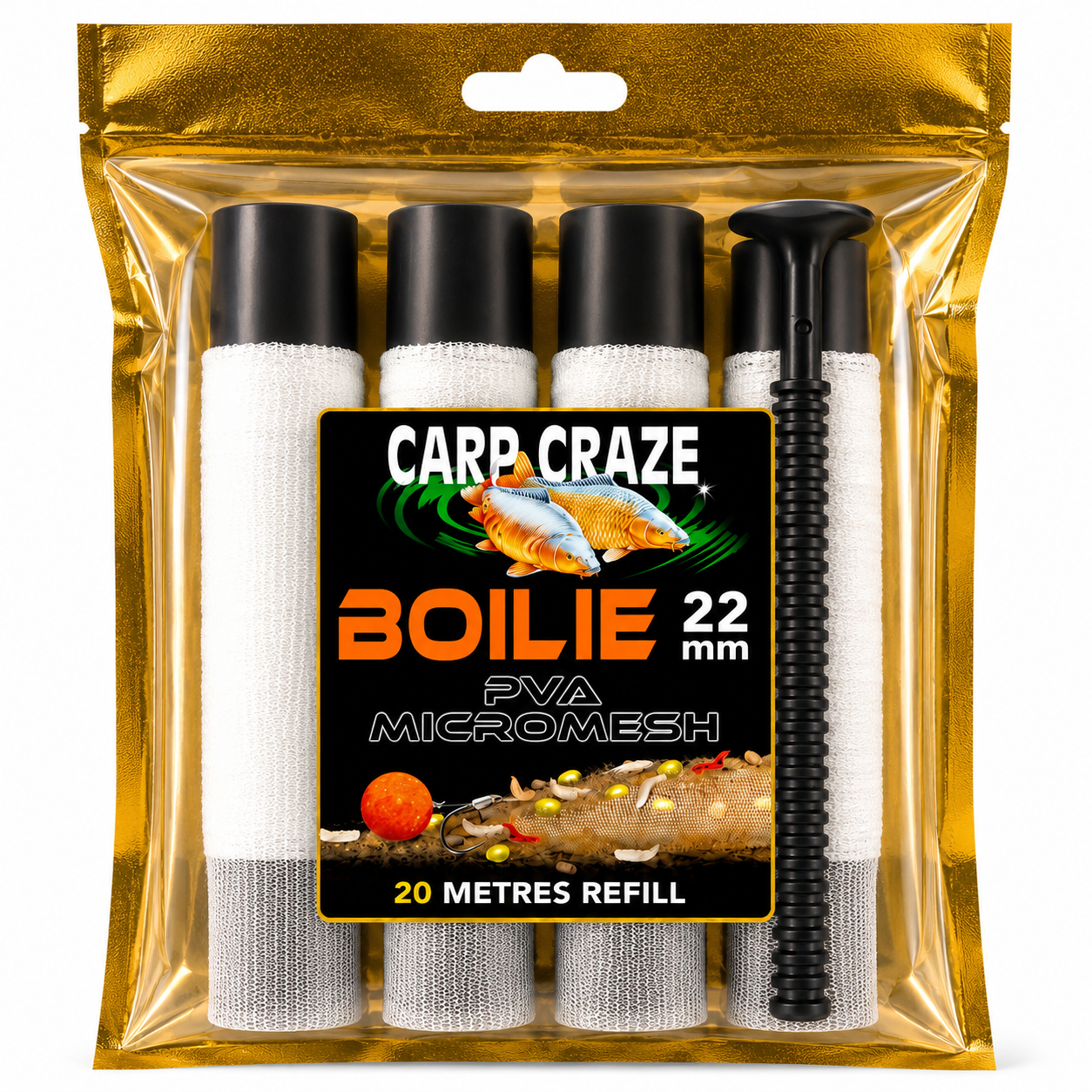Carp Craze PVA Mesh Pre-Tubed Refills 20m Kit With Free Plunger