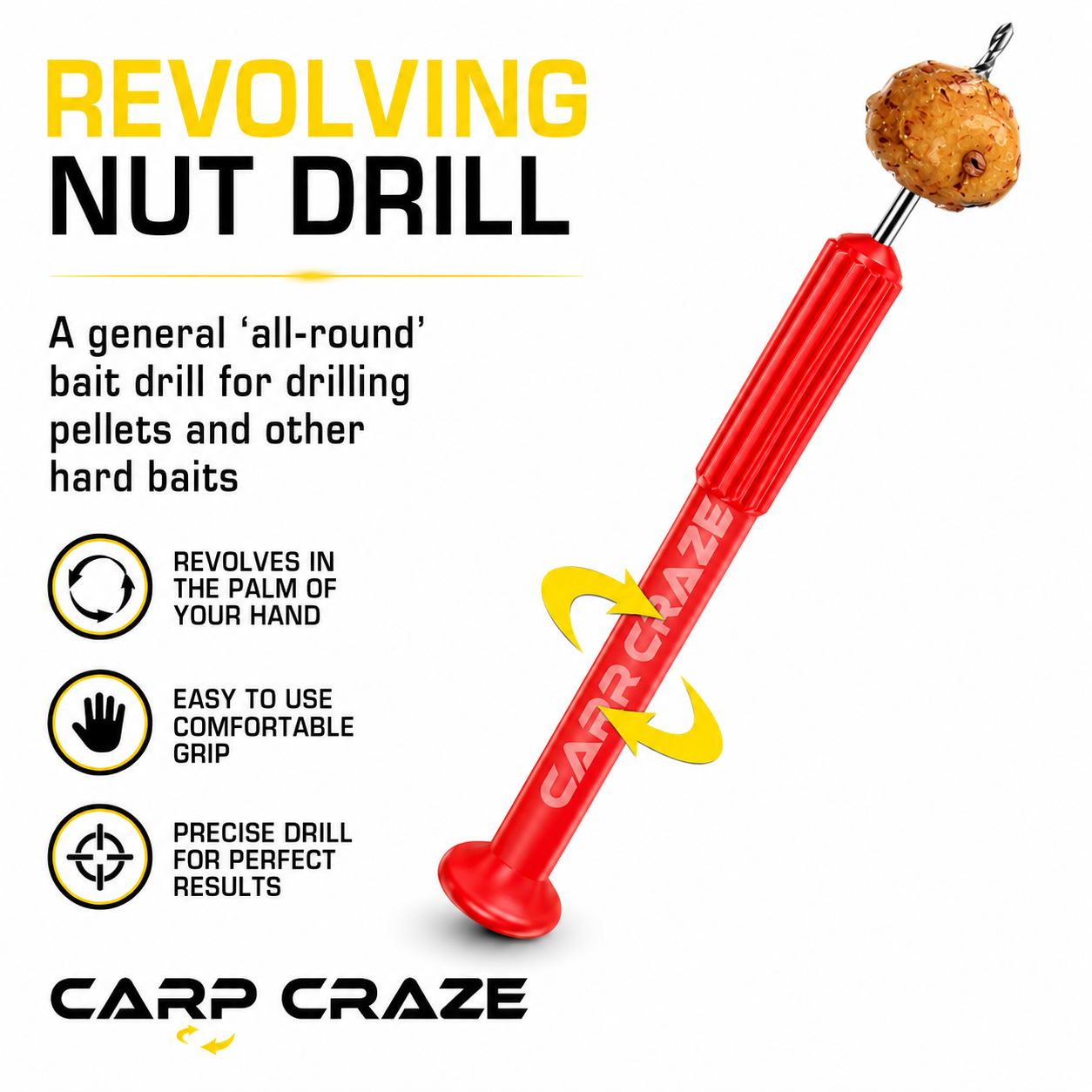 Carp Craze Nut Drill 1mm Bait Drill Tool Tiger Nuts Boilies Pellets