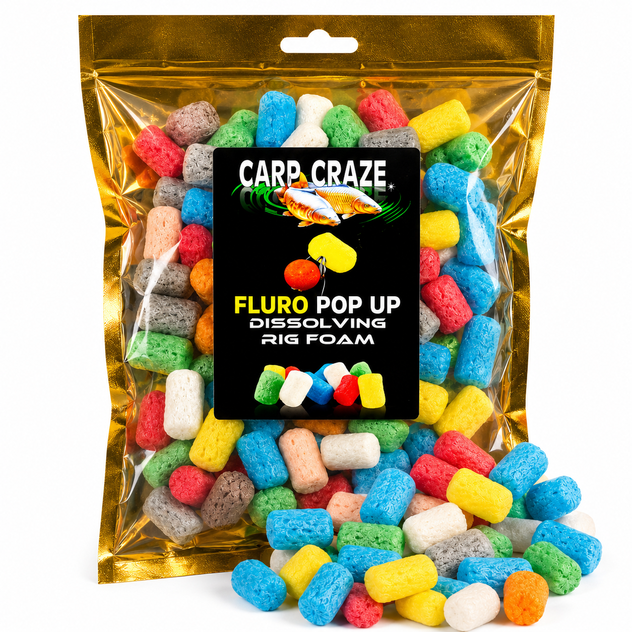 Carp Craze High Viz PVA Rig Foam Nuggets Pop Up Foam Carp Fishing
