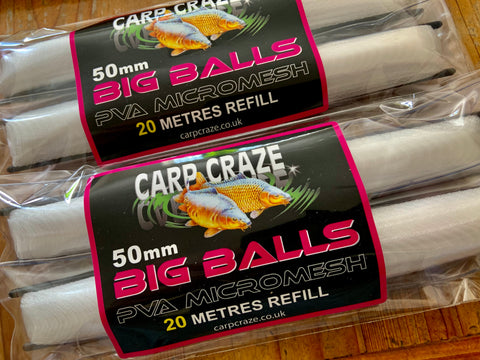 Carp Craze PVA 50mm BIG BALLS 20 Metres Refill *BUY 1 GET 1 FREE !!!*